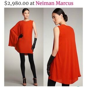 Lanvin one shoulder cape dress